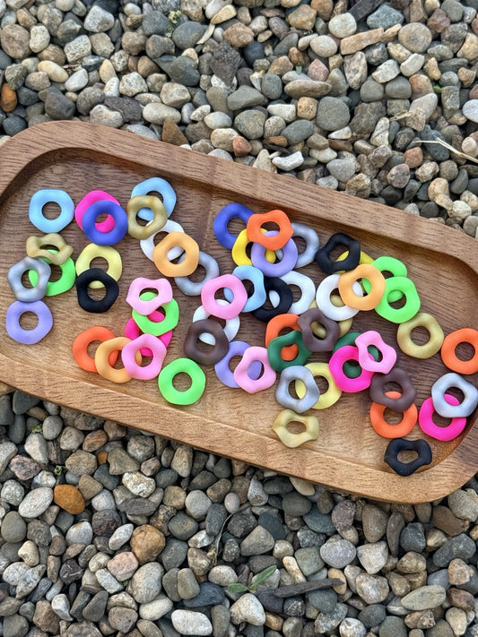 16mm wide mouth wavy spacer beads mixed colors 25 count bag silicone bead supplies FSOH