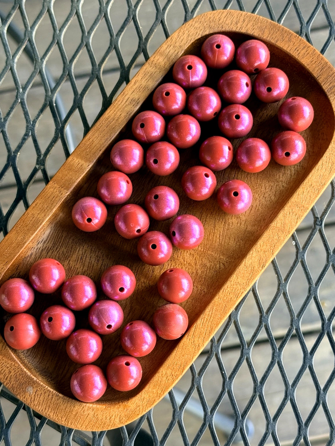 15mm berry blossom opal silicone beads with glossy shimmer finish for beadable pens, keychains, jewelry making, and DIY crafts