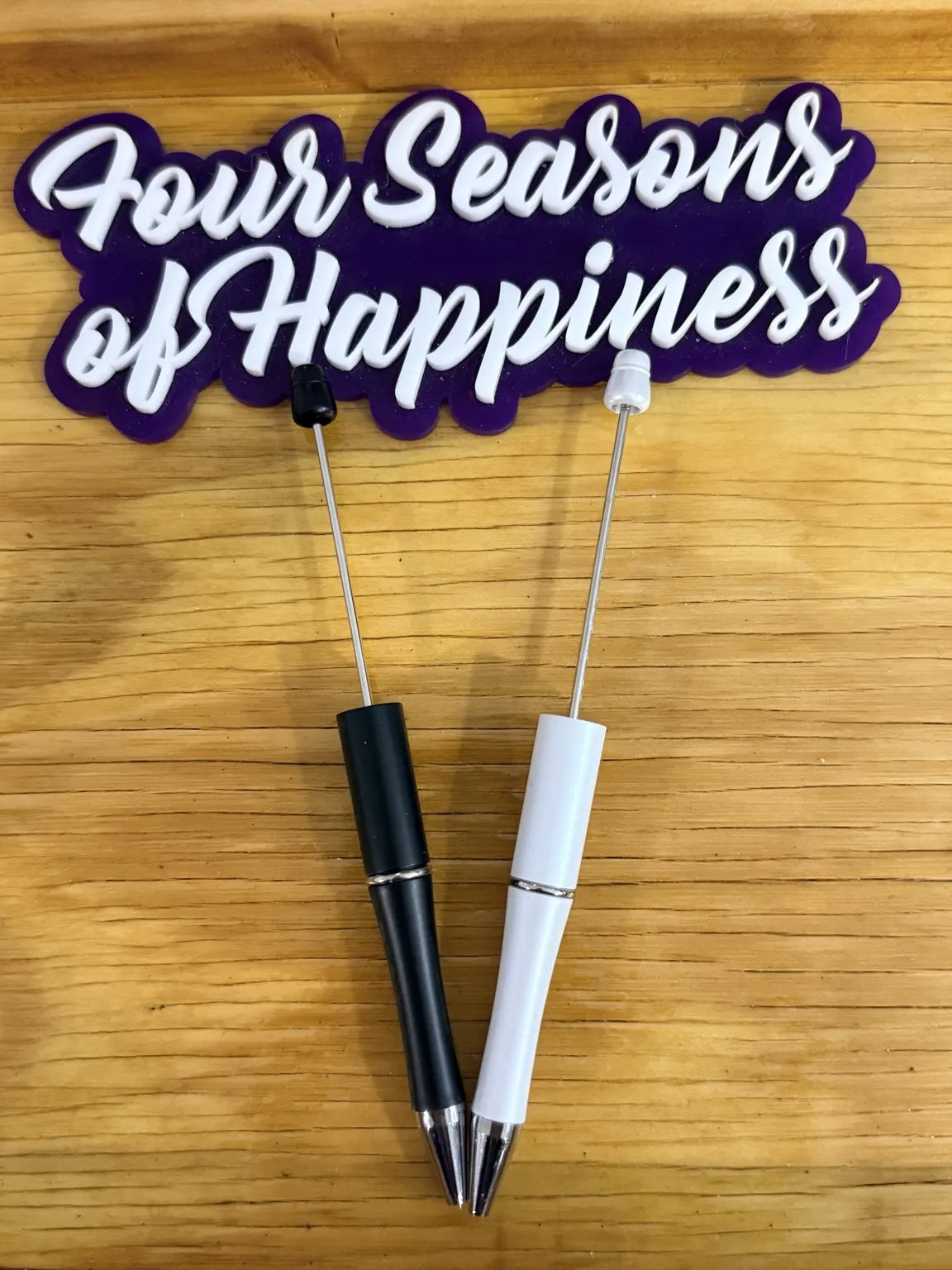 Black and white beadable black ink pens for DIY crafting and custom pen making – Four Seasons of Happiness