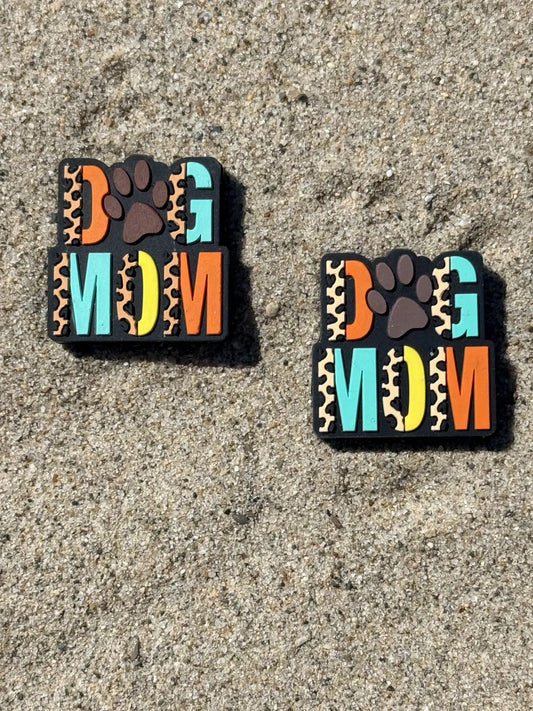 Dog mom silicone focal bead with paw print and colorful letters for beadable pens, keychains and DIY crafts – Four Seasons of Happiness