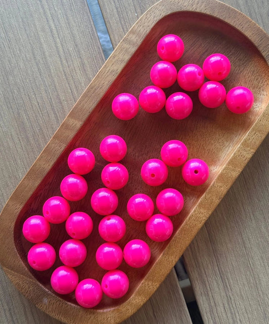 Dragonfruit Dream 15mm opal silicone beads in a vibrant pink finish. Premium BPA-free silicone craft beads sold individually for beadable pens, keychains, wristlets, badge reels, jewelry, and DIY craft projects.