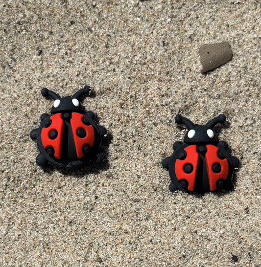 Ladybug silicone focal beads in red and black for beadable pens, keychains and DIY crafts – Four Seasons of Happiness