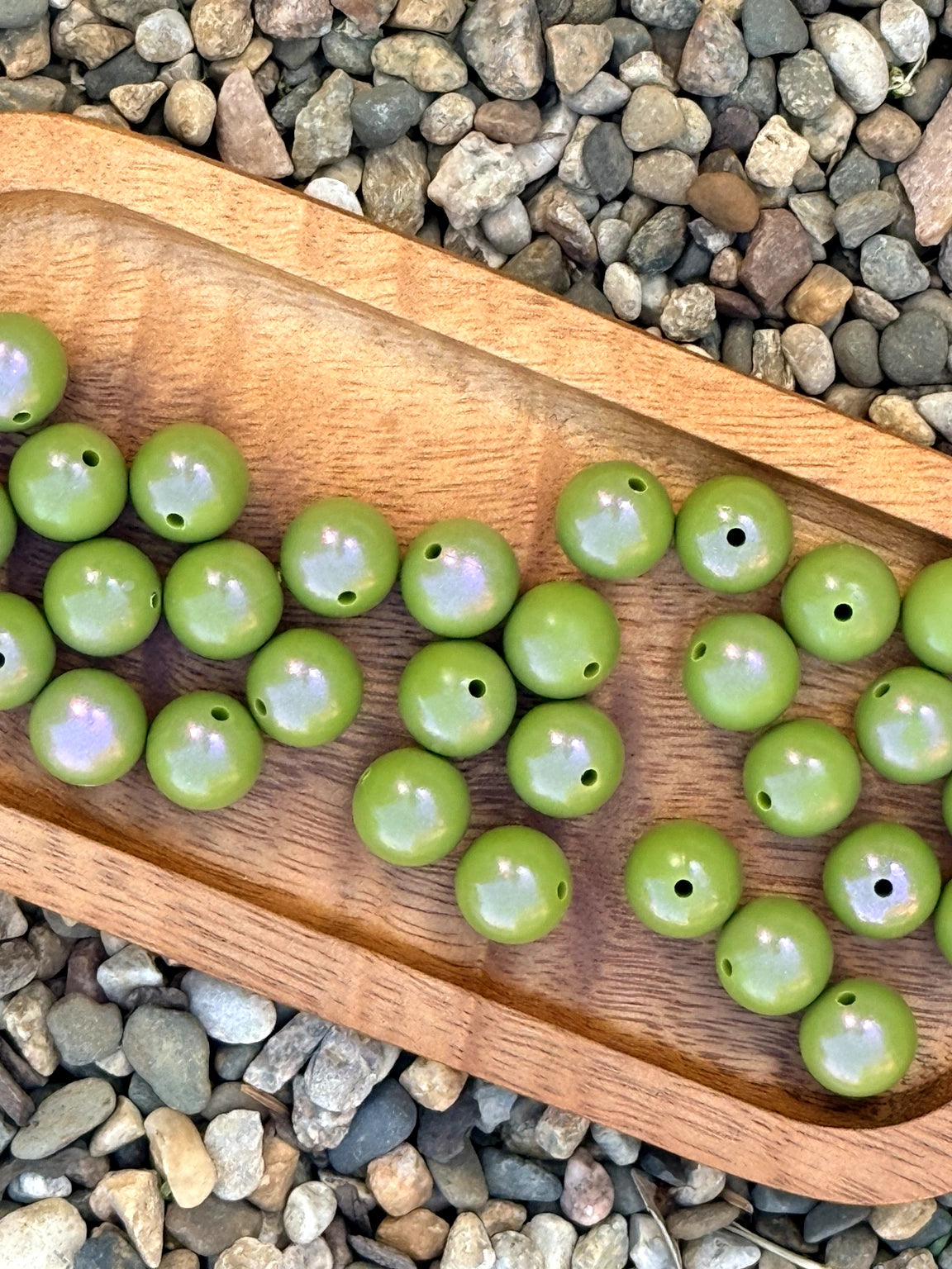 15mm olive green opal silicone beads with glossy shimmer finish for beadable pens, keychains, jewelry making, and DIY crafts