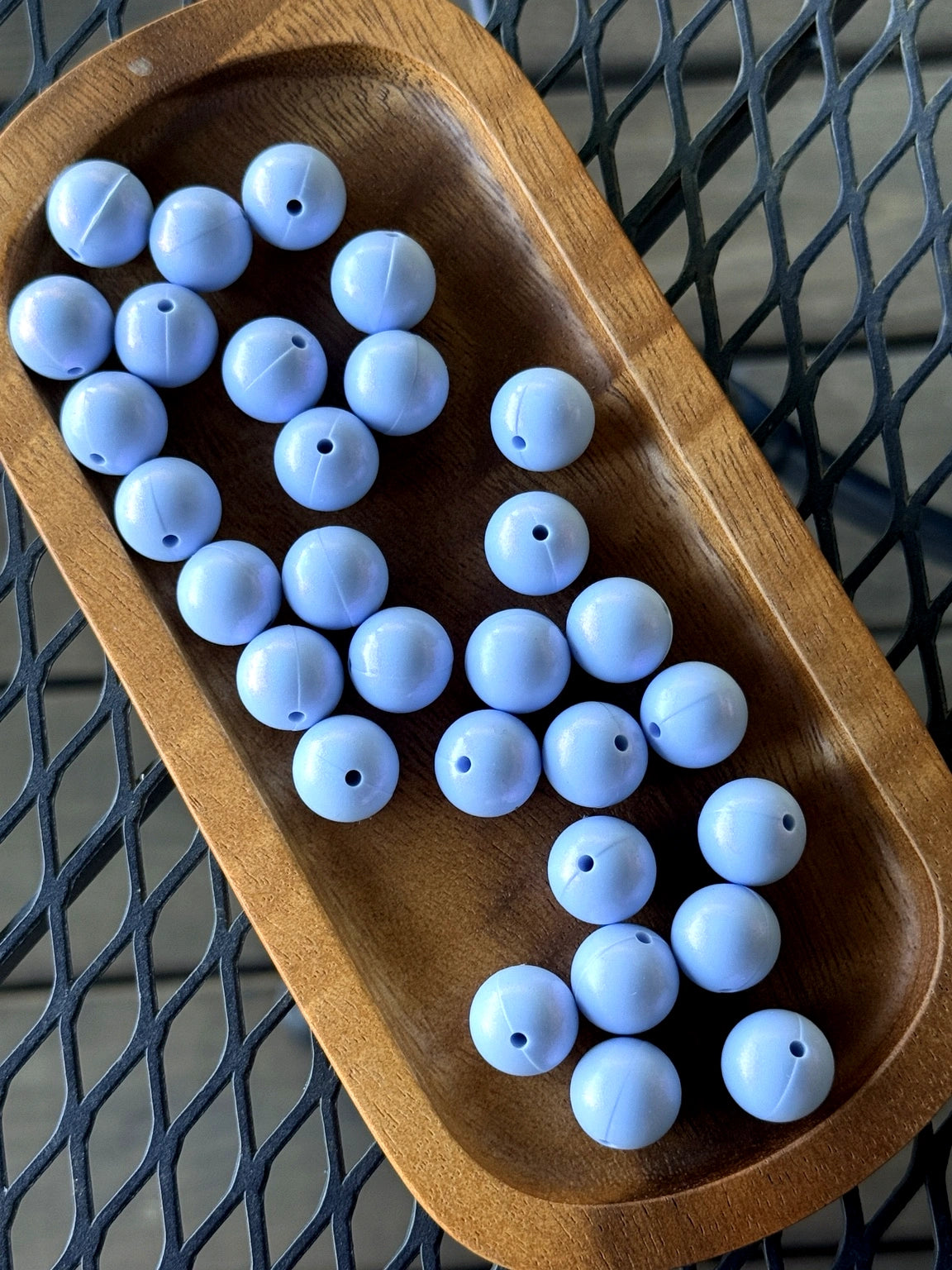 15mm pastel blue silicone beads with smooth matte finish for beadable pens, keychains, jewelry making, and DIY crafts