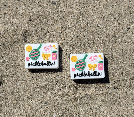 Pickleball silicone focal beads with colorful paddle and ball design for beadable pens, keychains and DIY crafts – Four Seasons of Happiness