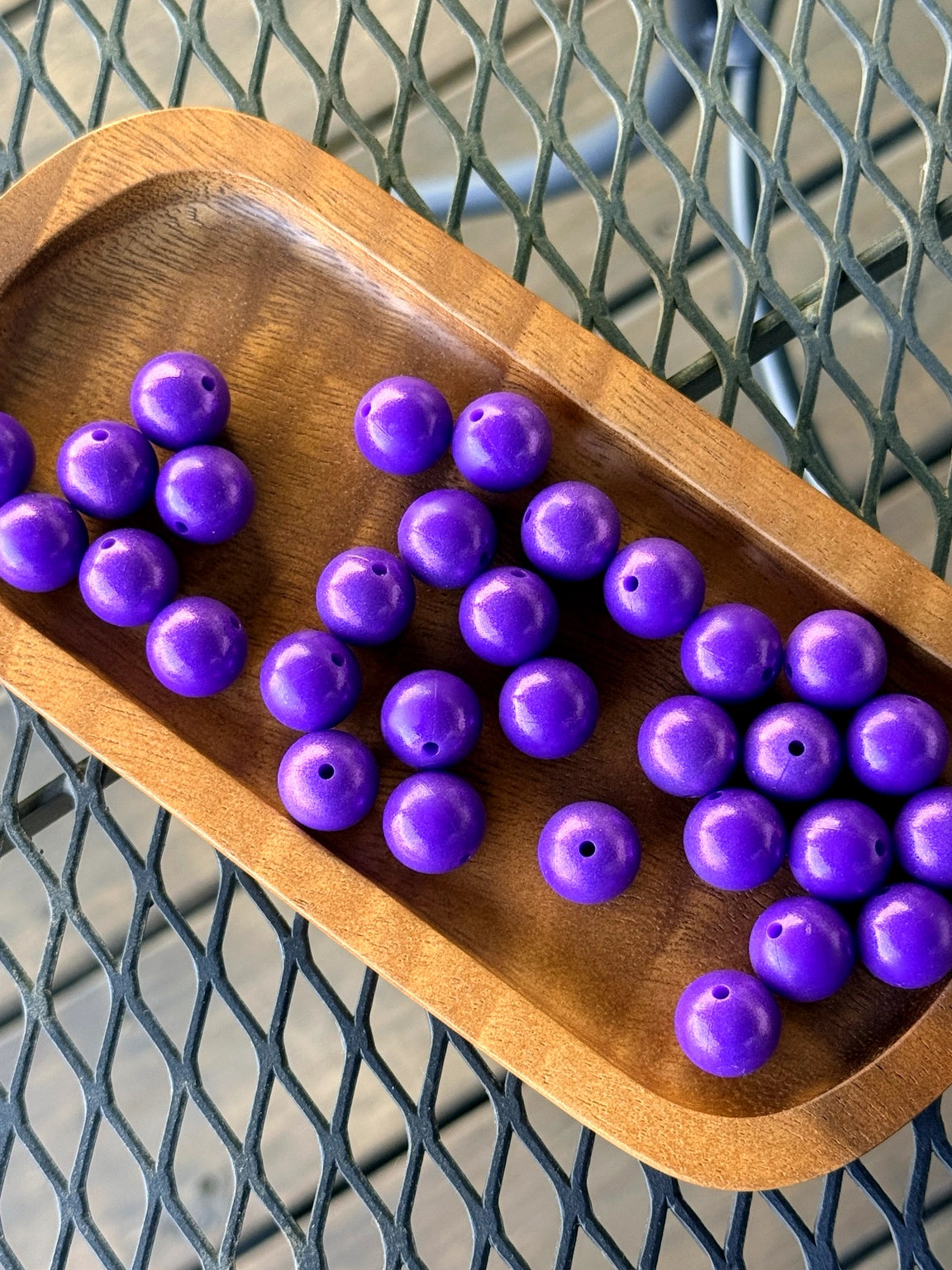 15mm royal plum purple opal silicone beads with shimmer finish for beadable pens, wristlets, keychains, and DIY jewelry crafts