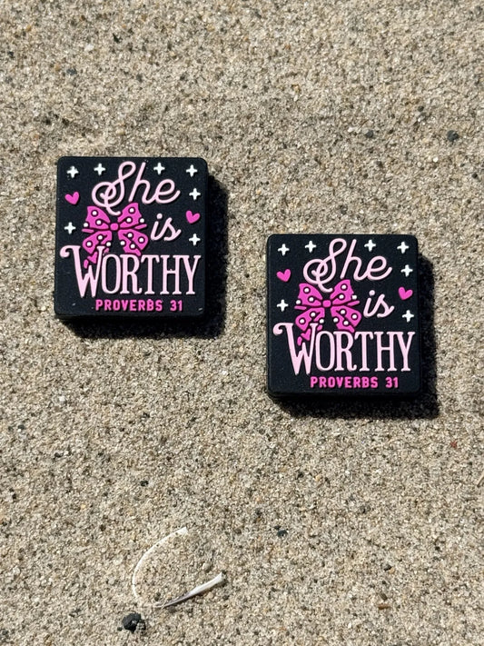 She is worthy Proverbs 31 silicone focal beads for beadable pens, keychains and DIY faith crafts – Four Seasons of Happiness
