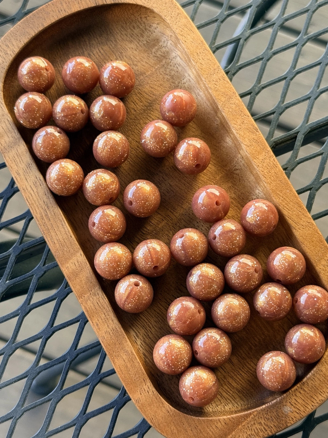 FSOH Golden Glow Jelly 15mm silicone beads in warm amber shimmer finish for pens, keychains, jewelry, and DIY crafts