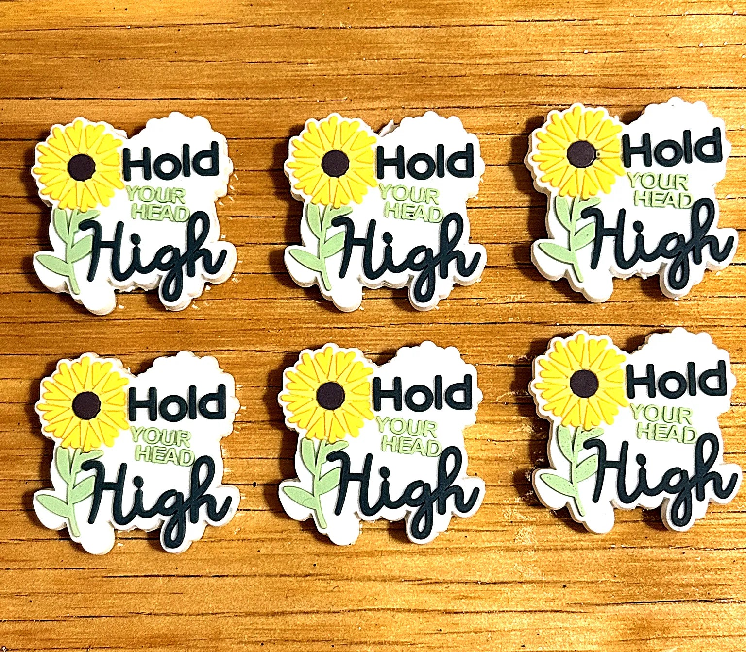 Sunflower focal beads hold your head high silicone charm for beadable pens keychains crafting supplies