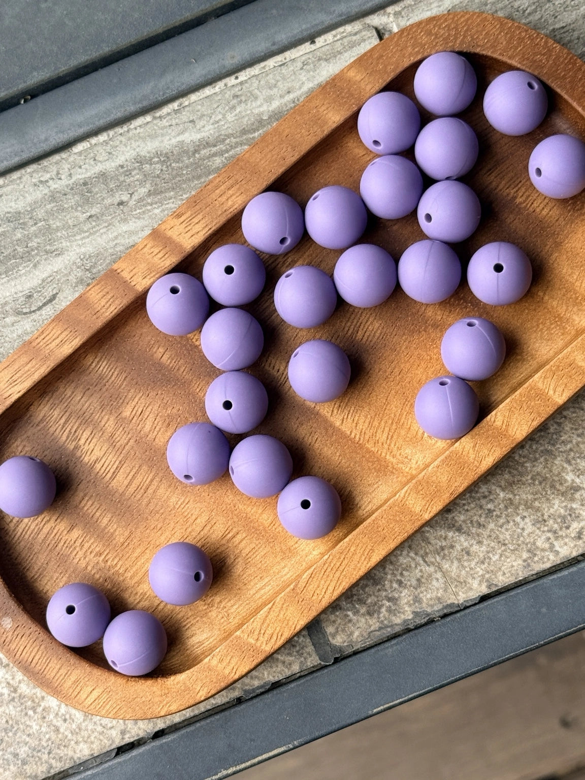 Deep orchid purple 15mm matte silicone round beads for beadable pens, wristlets, keychains, jewelry making, and DIY craft projects by Four Seasons of Happiness