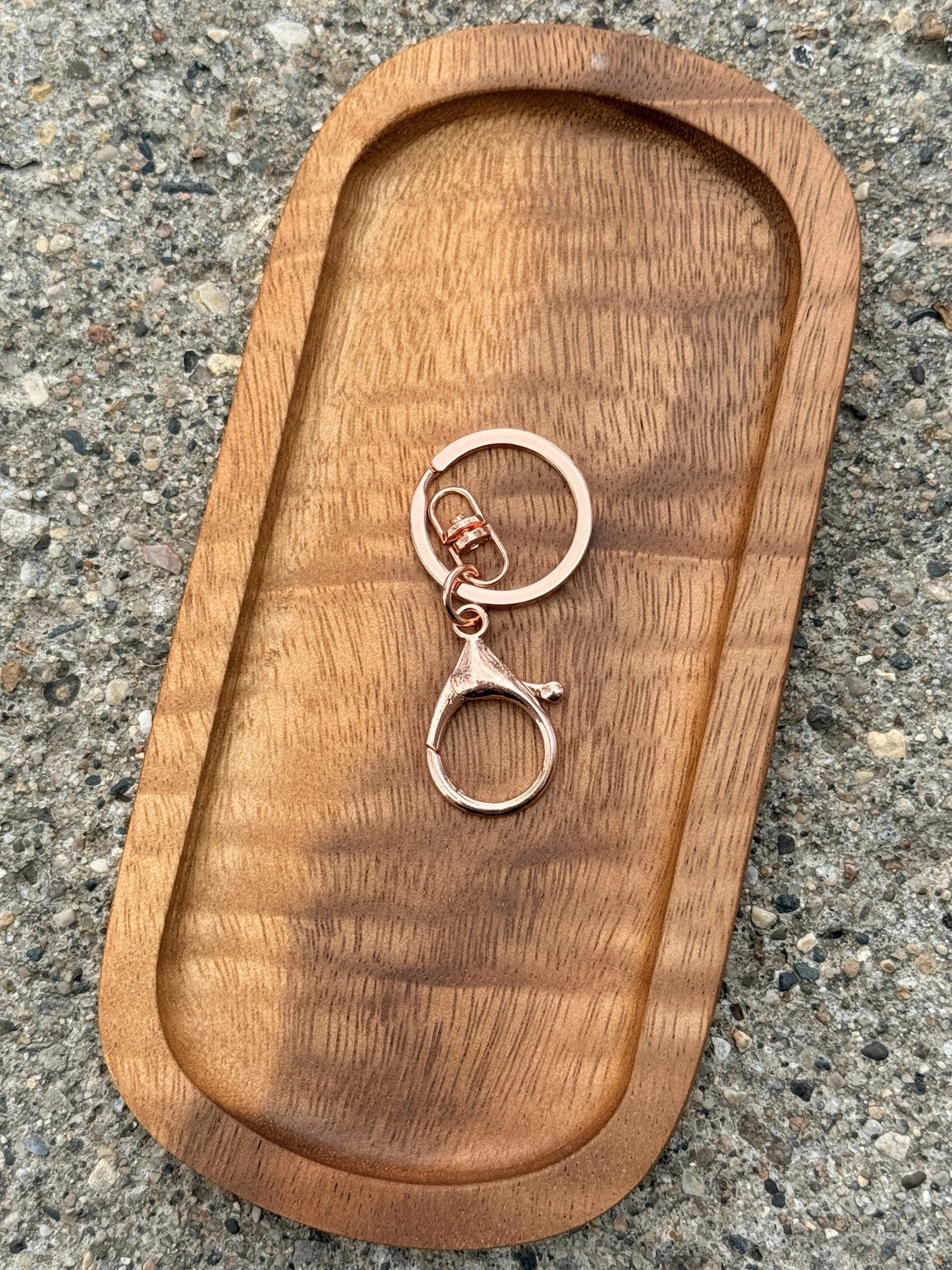 Rose gold lobster claw keychain hardware with swivel clasp and key ring sold in convenient 6 count packs for DIY keychain and wristlet crafting